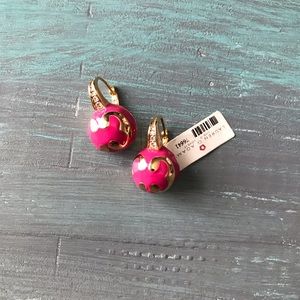 Lauren G Adams Hot Pink & Gold Earrings